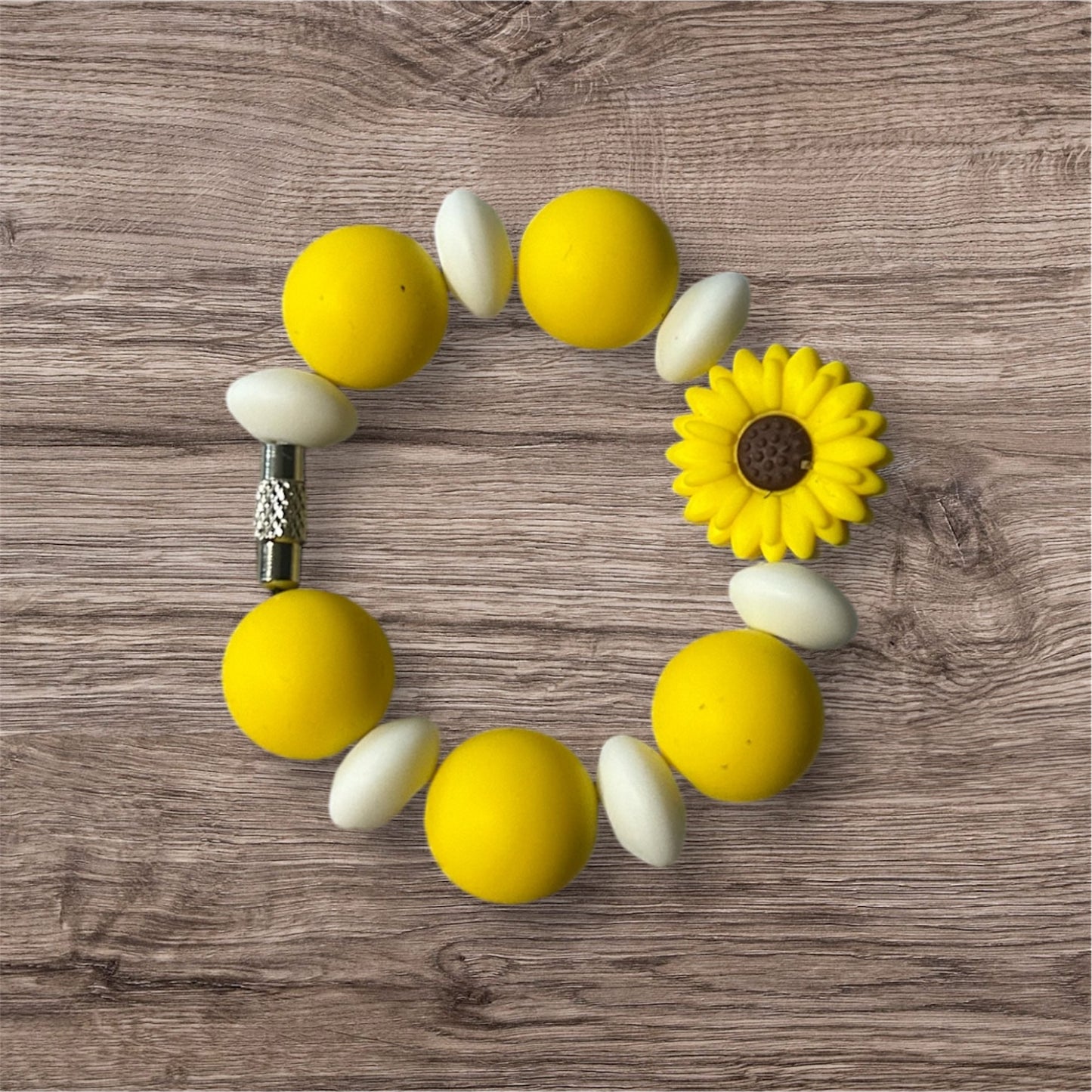 Yellow Floral Tumbler Handle Charm