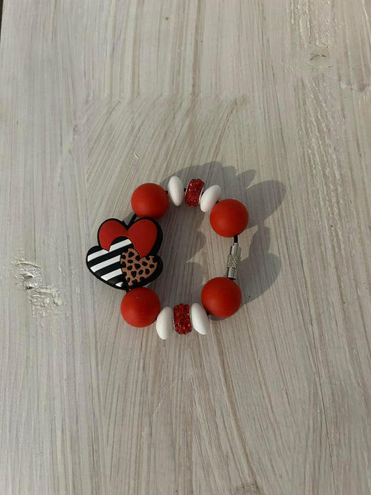 Red Heart Trio Tumbler Handle Charm